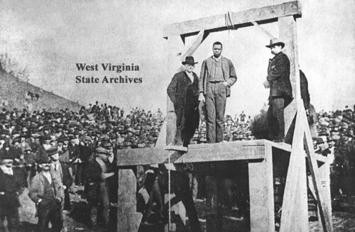 John Hardy on the gallows in WV, circa 1894.